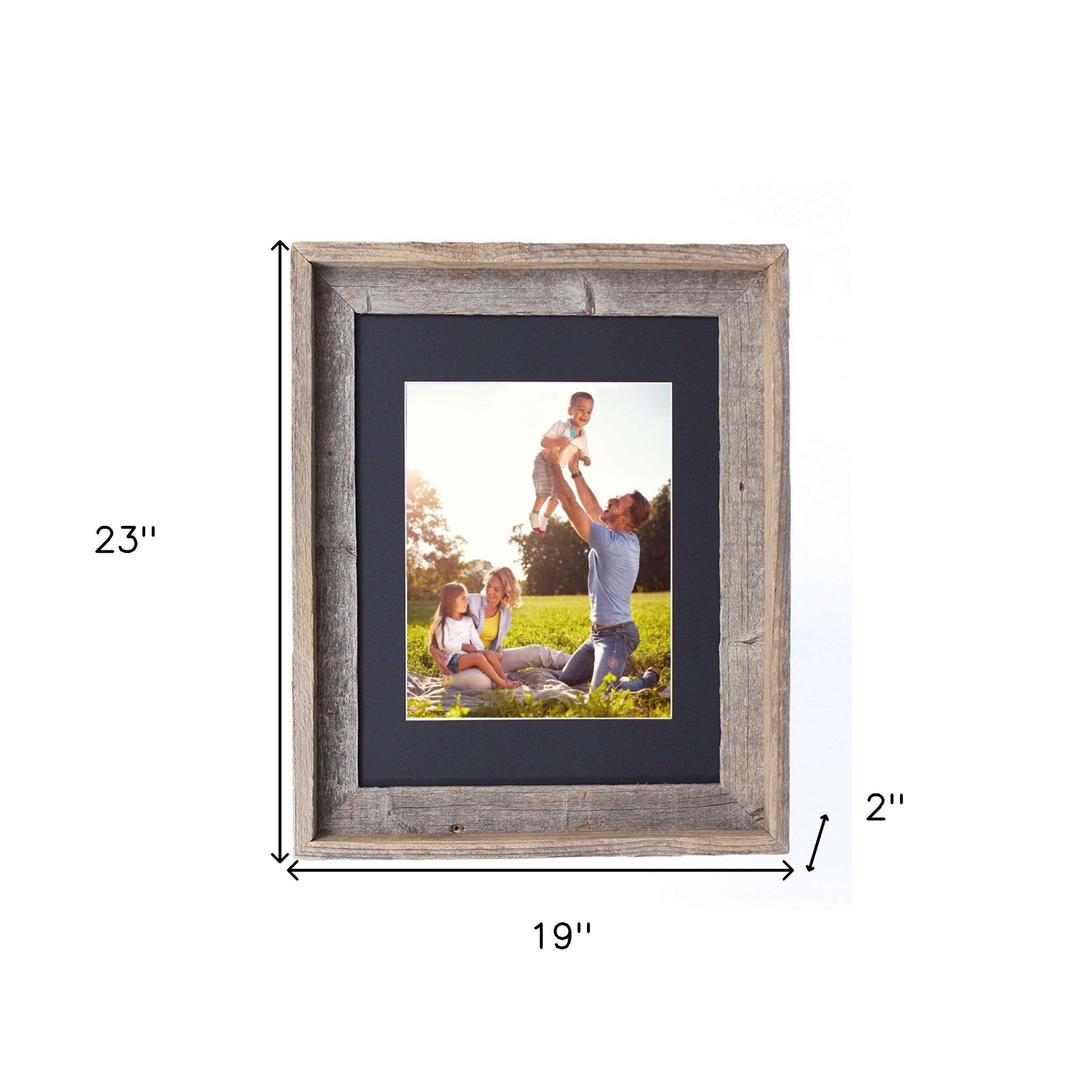 Rustic Black/Grey Wood Picture Frame With Plexiglass Holder | 16
