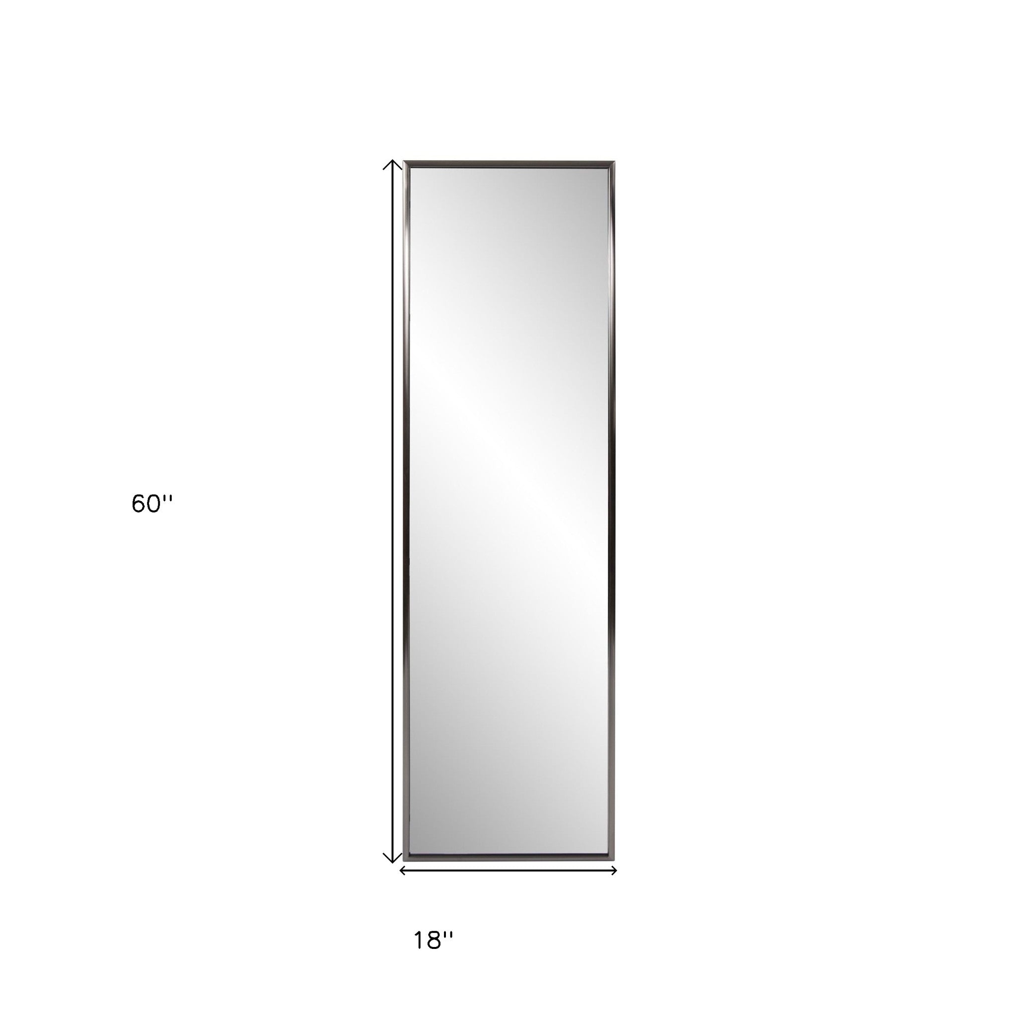 Brushed Titanium Rectangular Full Length Wall Mirror | 18