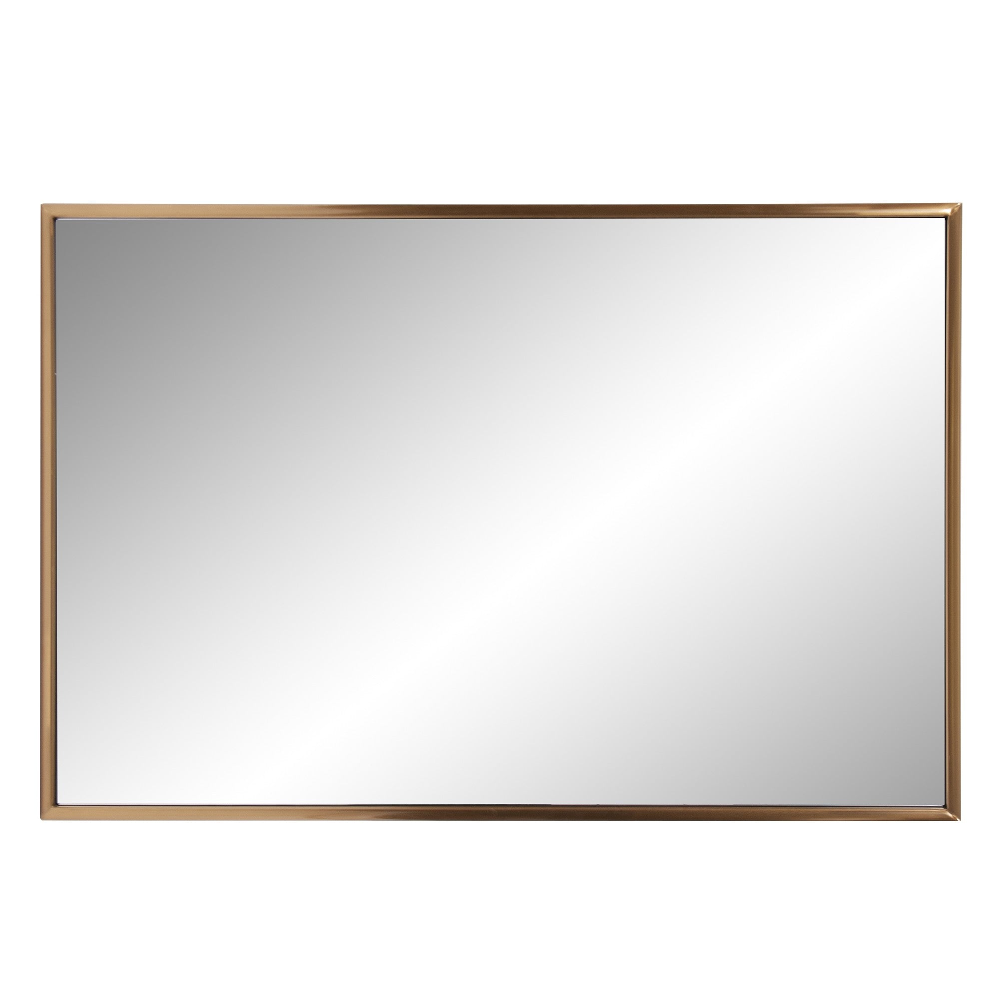 Antiqued Brushed Brass Rectangular Wall Mirror | 24
