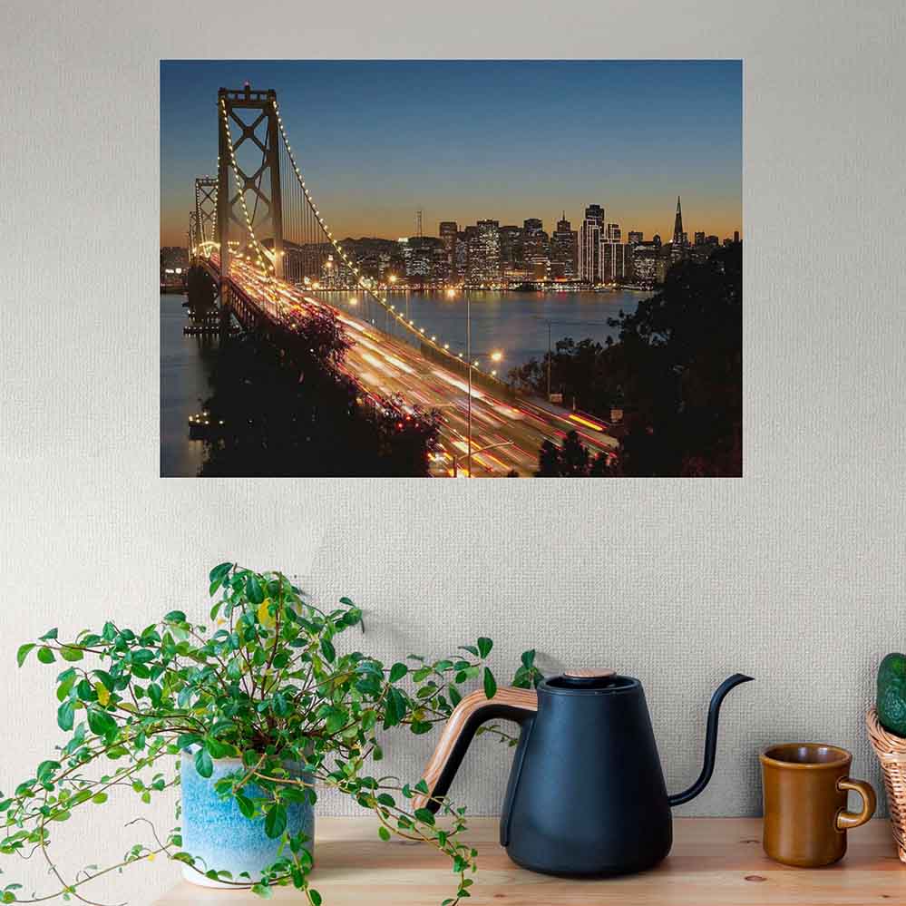 Golden Gate Bridge Wall Decal Installed Above a Counter