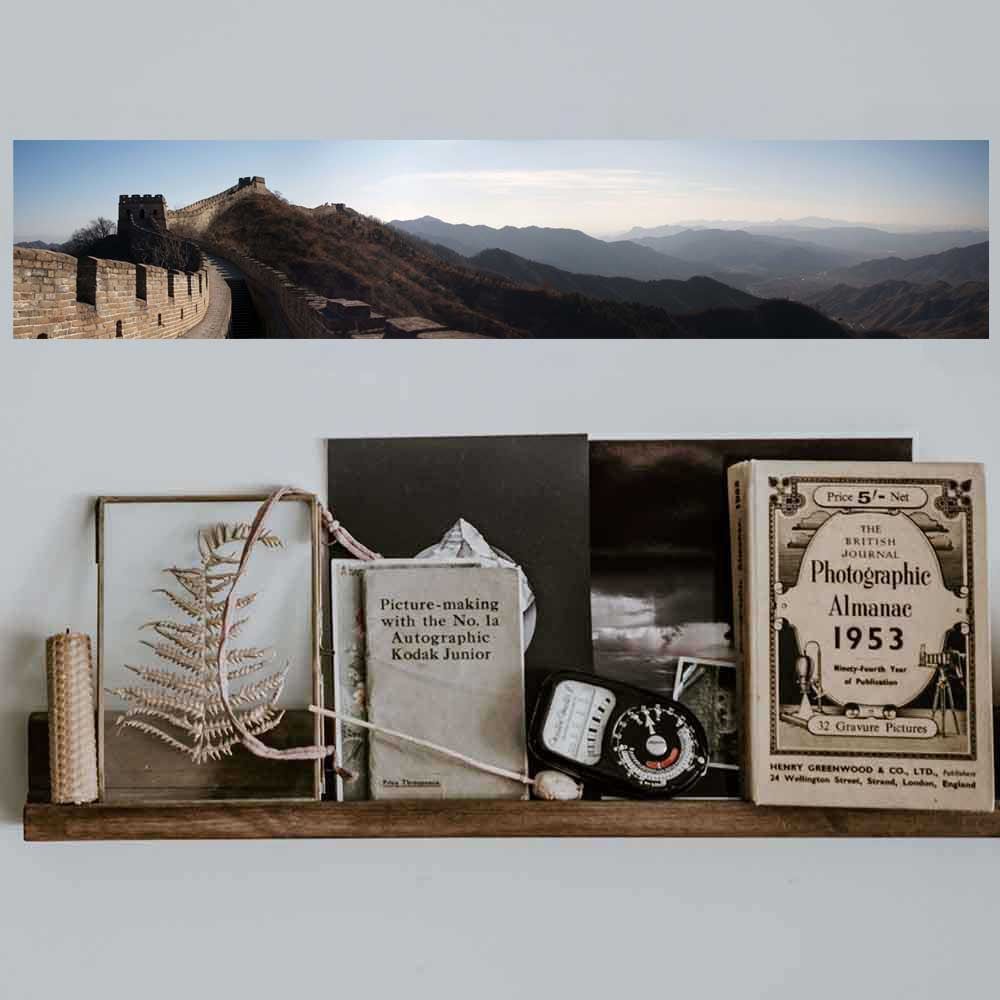 24 inch Great Wall Poster Displayed Above Bookshelf