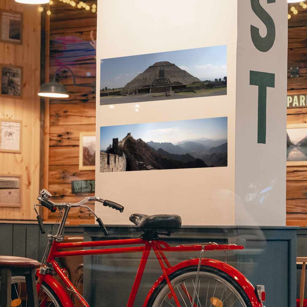 24 inch The Sun Pyramid Panoramic Poster Displayed on Column