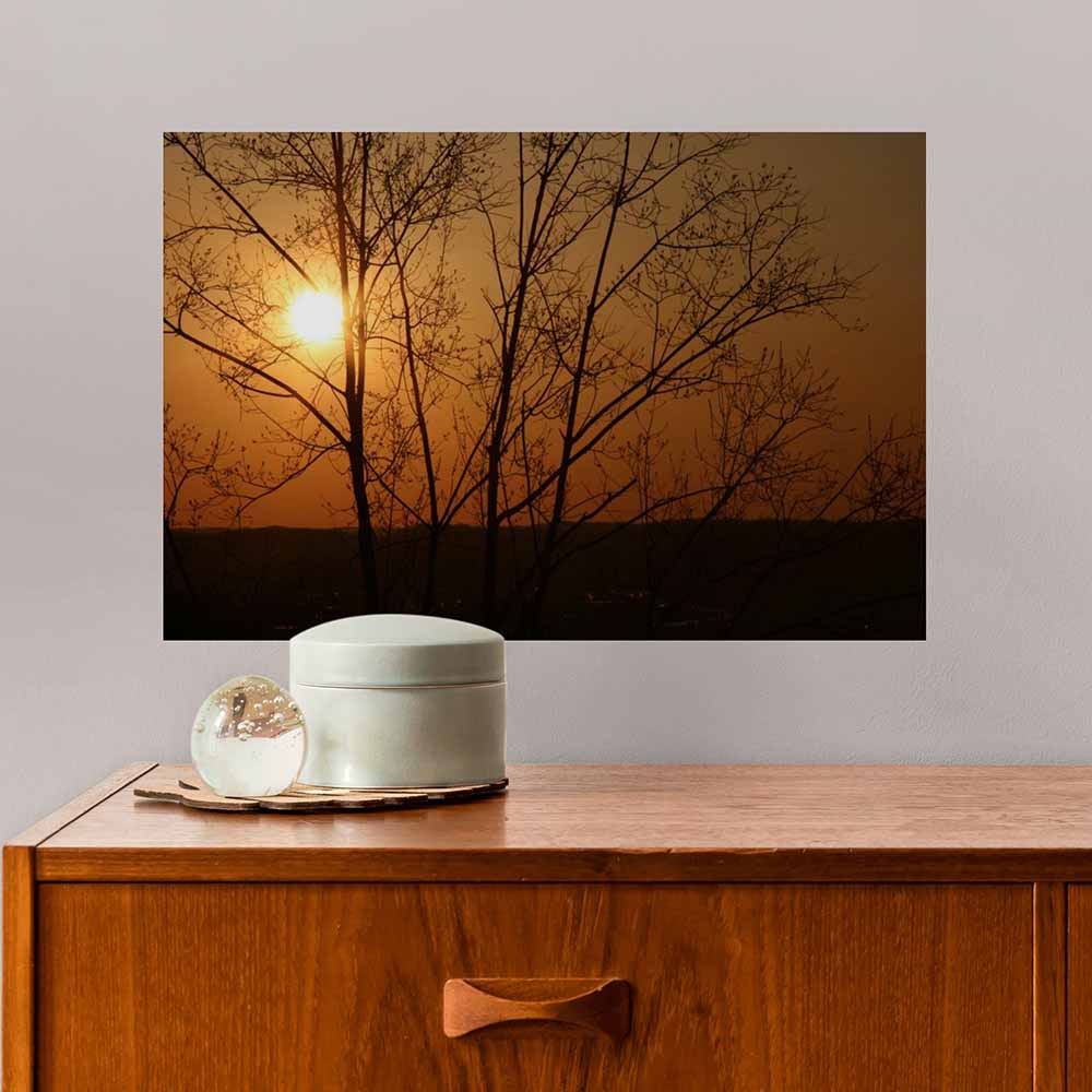 24 inch Sunset Gloss Poster Displayed on Wall