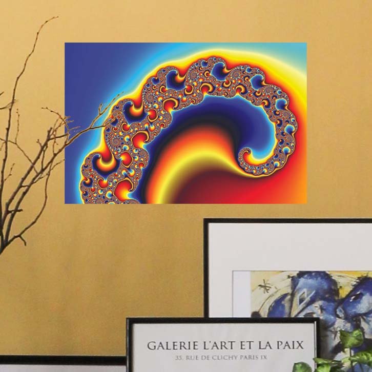 24 inch Dencat Fractal Art Decal Installed on Wall