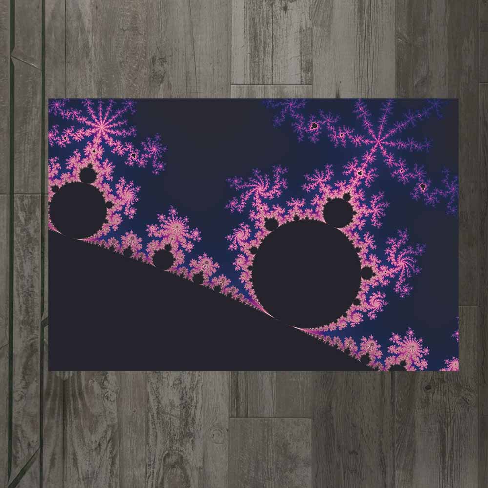 24 inch Electric Blossom Fractal Poster Displayed on Wall