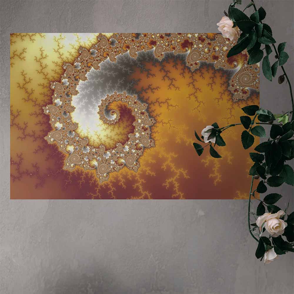 24 inch Escape Fractal Art Poster Displayed on Wall