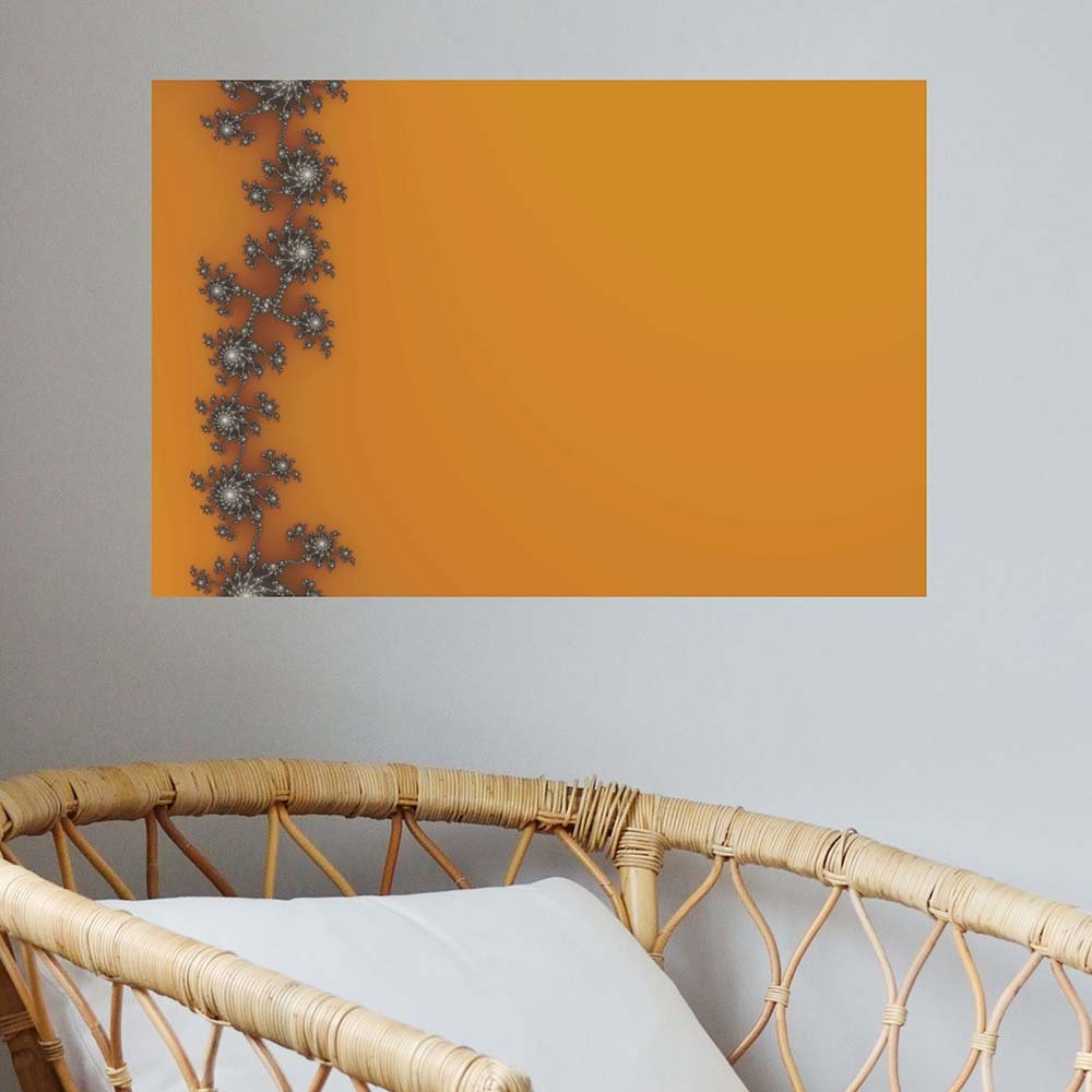 24 inch Fence Fractal Art Poster Displayed Above Chair