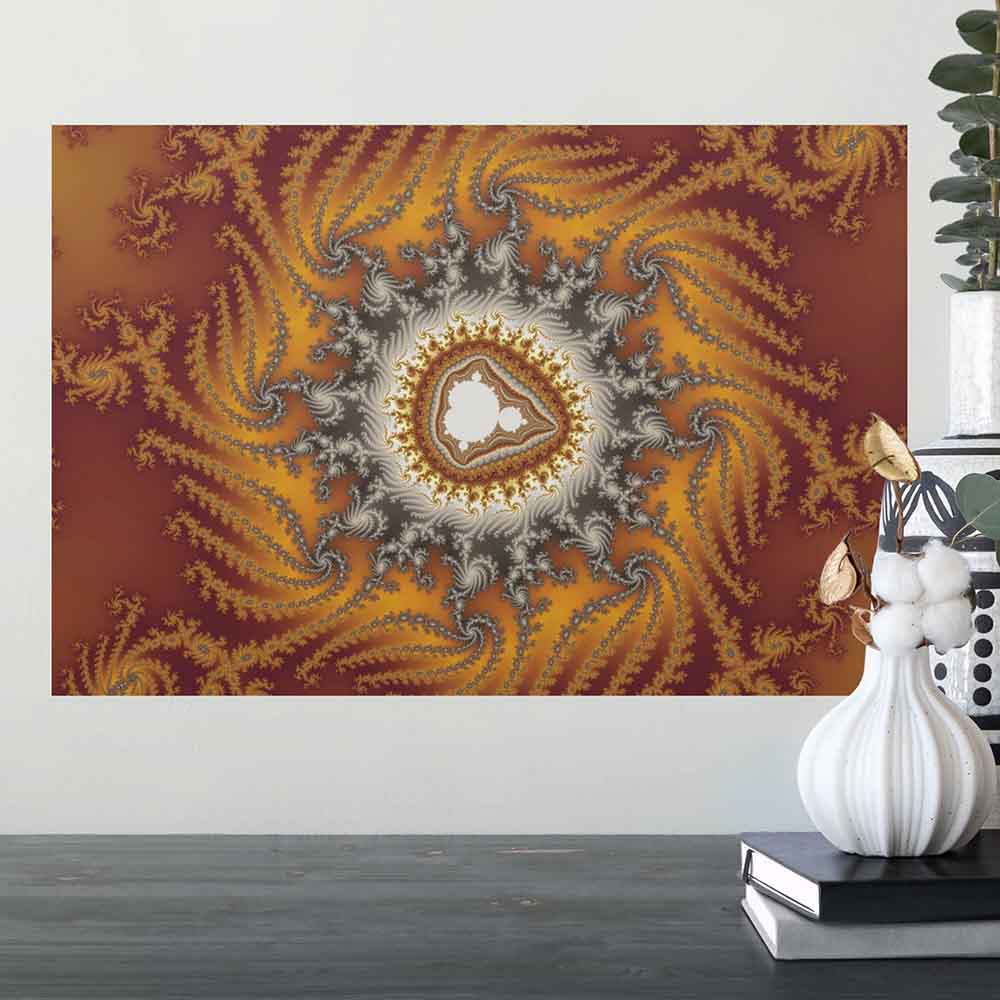 24 inch Fur Fractal Art Decal Installed on Wall