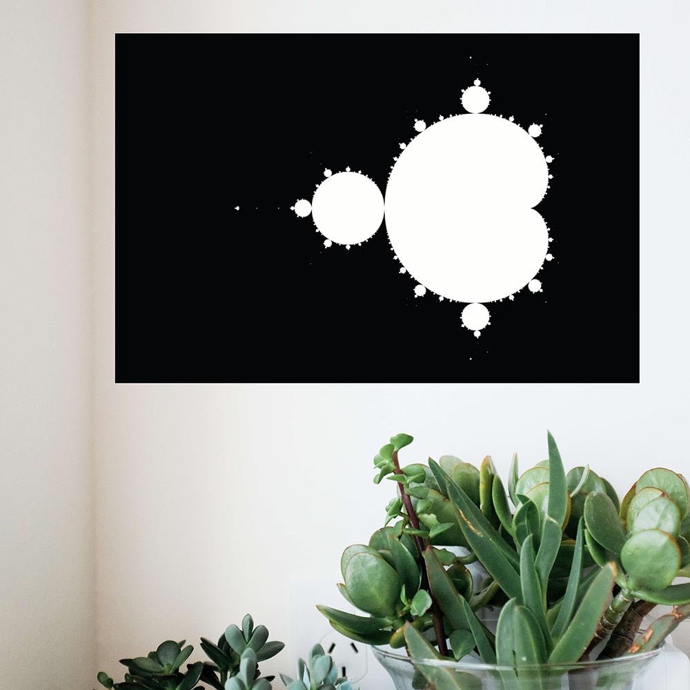 24 inch Mandelbrot II Art Poster Displayed Above Planters