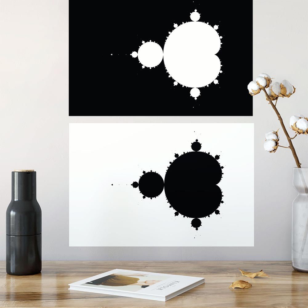 24 inch Mandelbrot I Art Decal Installed Above Desk
