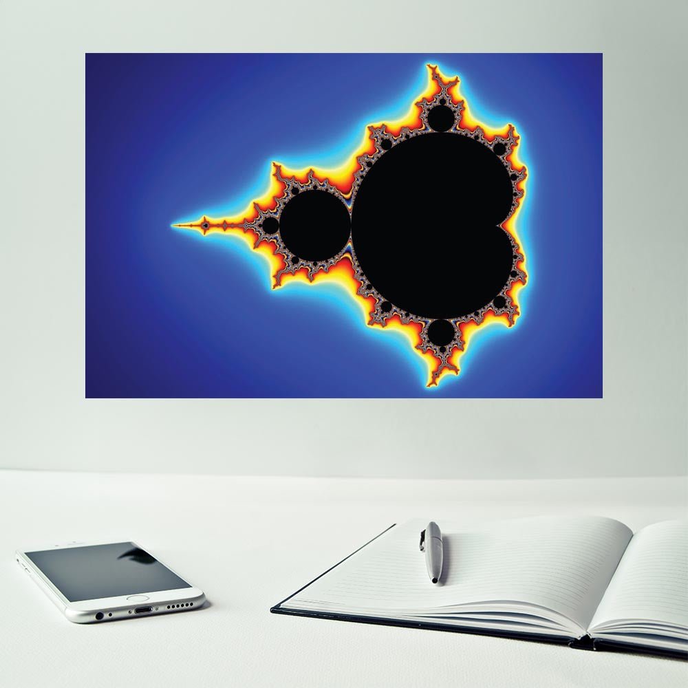 24 inch Mandelbrot III Fractal Decal Installed Above Desk