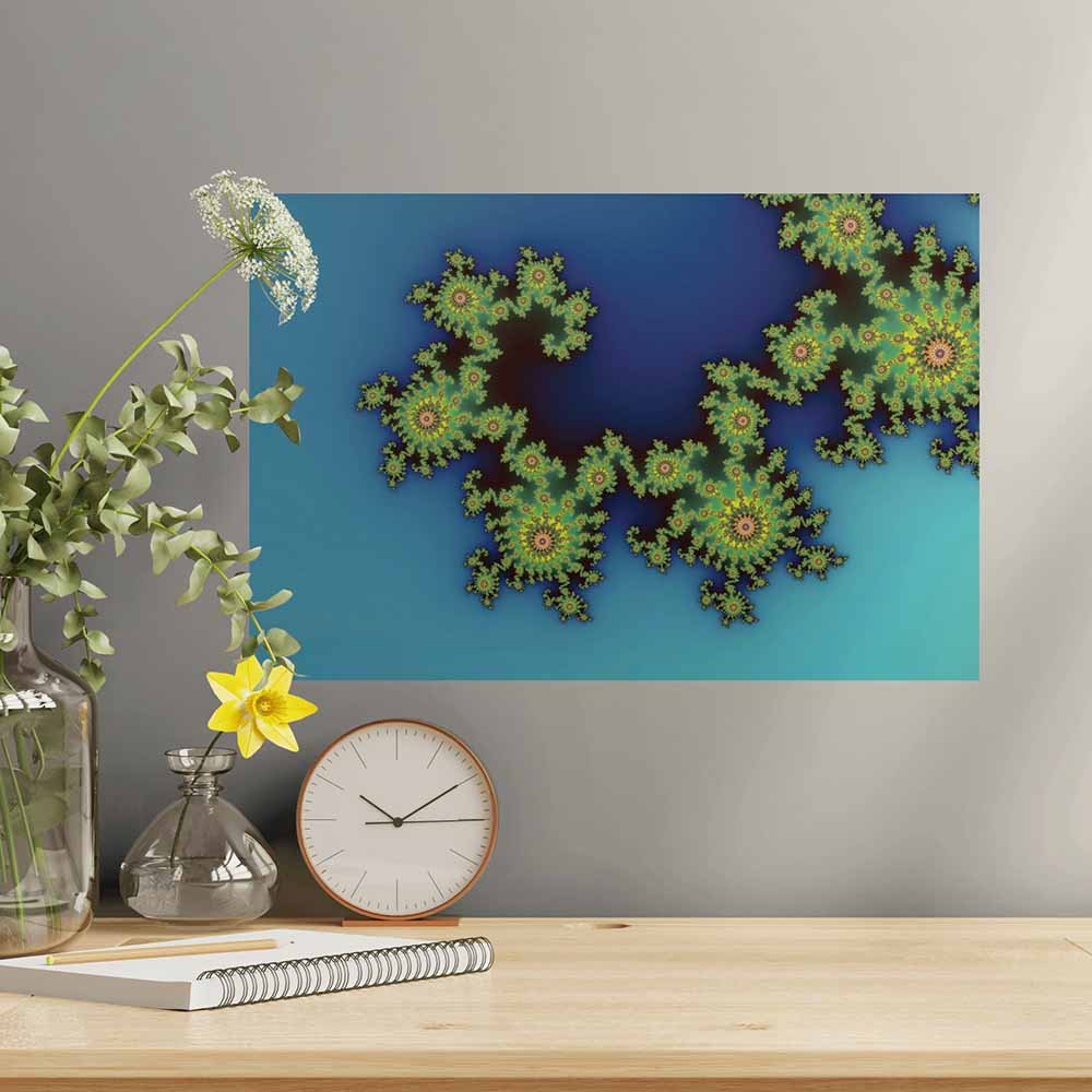 24 inch Sea Creature Art Poster Displayed Above Desk