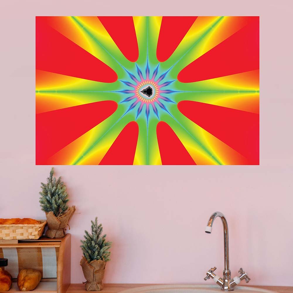 24 inch Star Fractal Wall Decal Installed in Bathroom