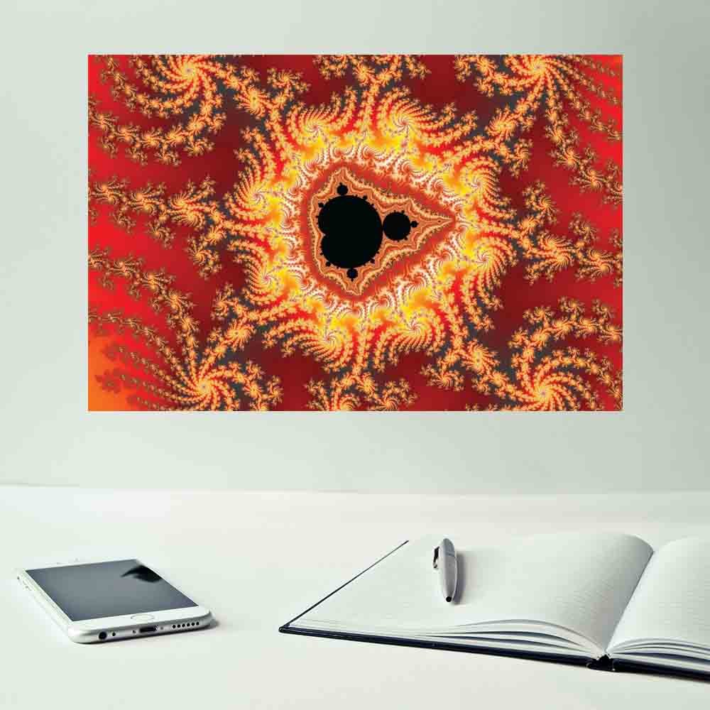 24 inch Throne of Satan Art Decal Installed Above Desk