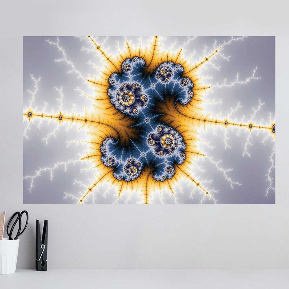 24 inch Ying Yang Twister Art Poster Displayed Above Desk
