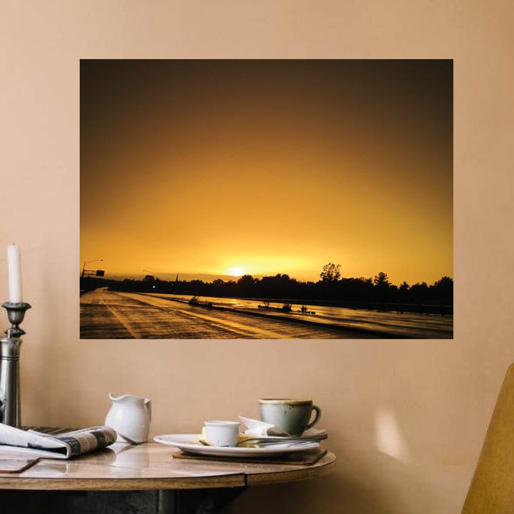 18x24 inch Sunset III Decal Installed in Dining Room