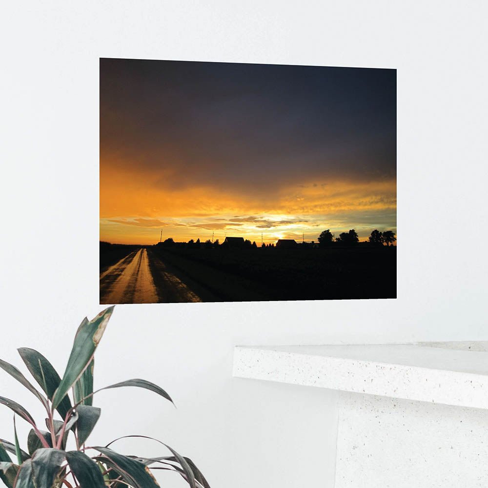 18x24 inch Sunset IV Poster Displayed Above Counter