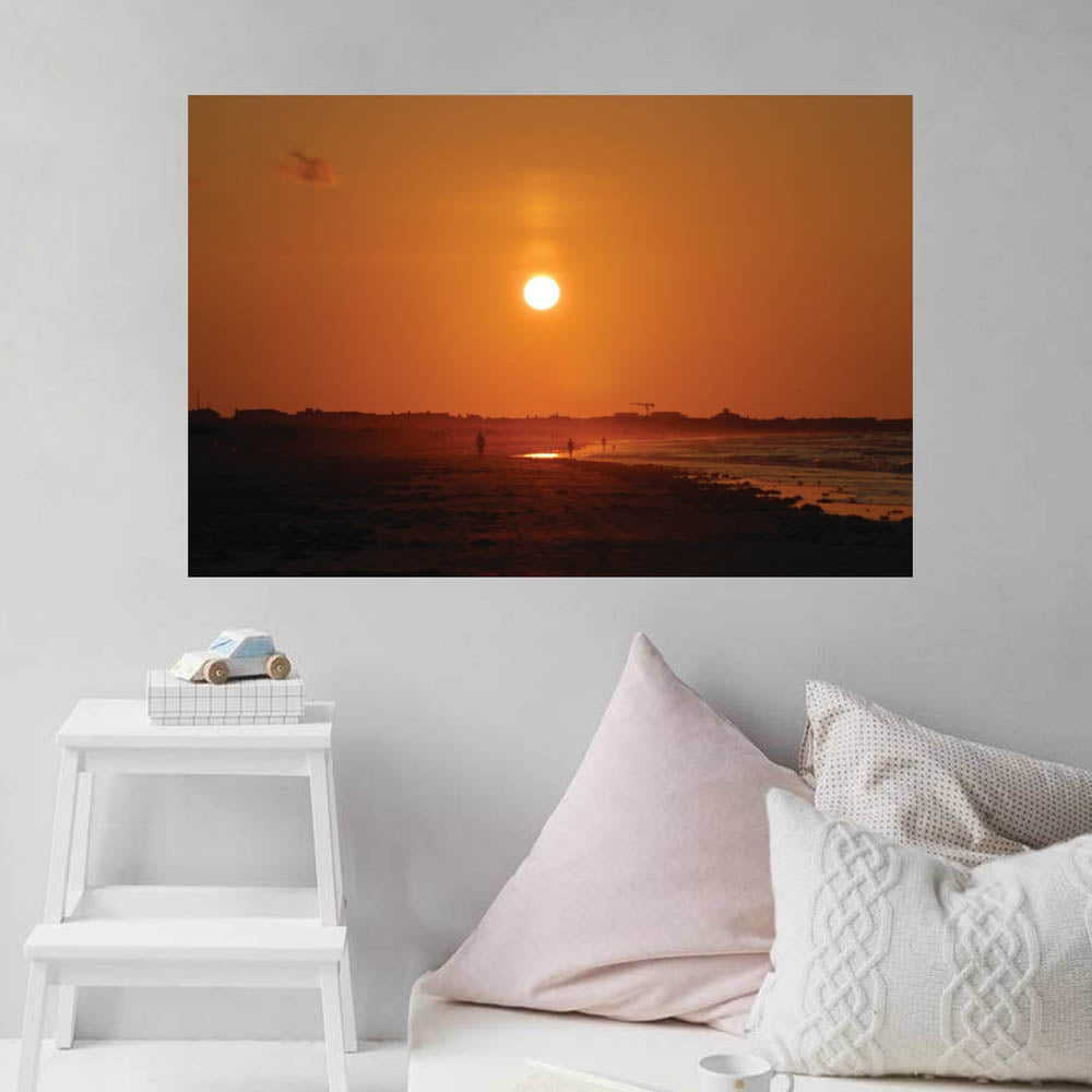 16x24 inch Sunset Poster Displayed Above Bed