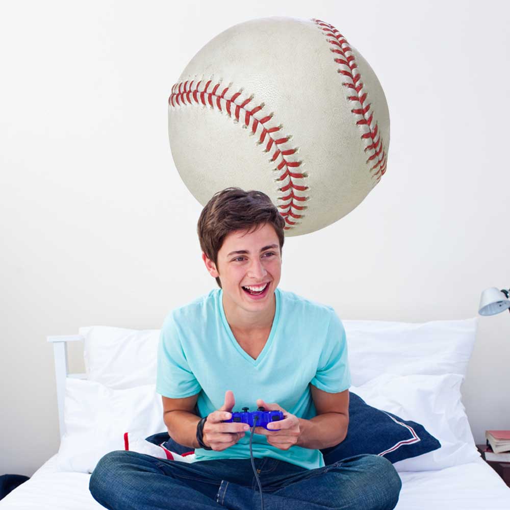 24 inch Baseball Wall Decal Installed in Teen Boys Room