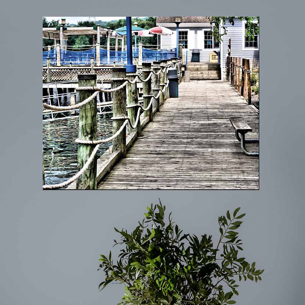 19x24 inch Boat House Decal Installed Above Plant