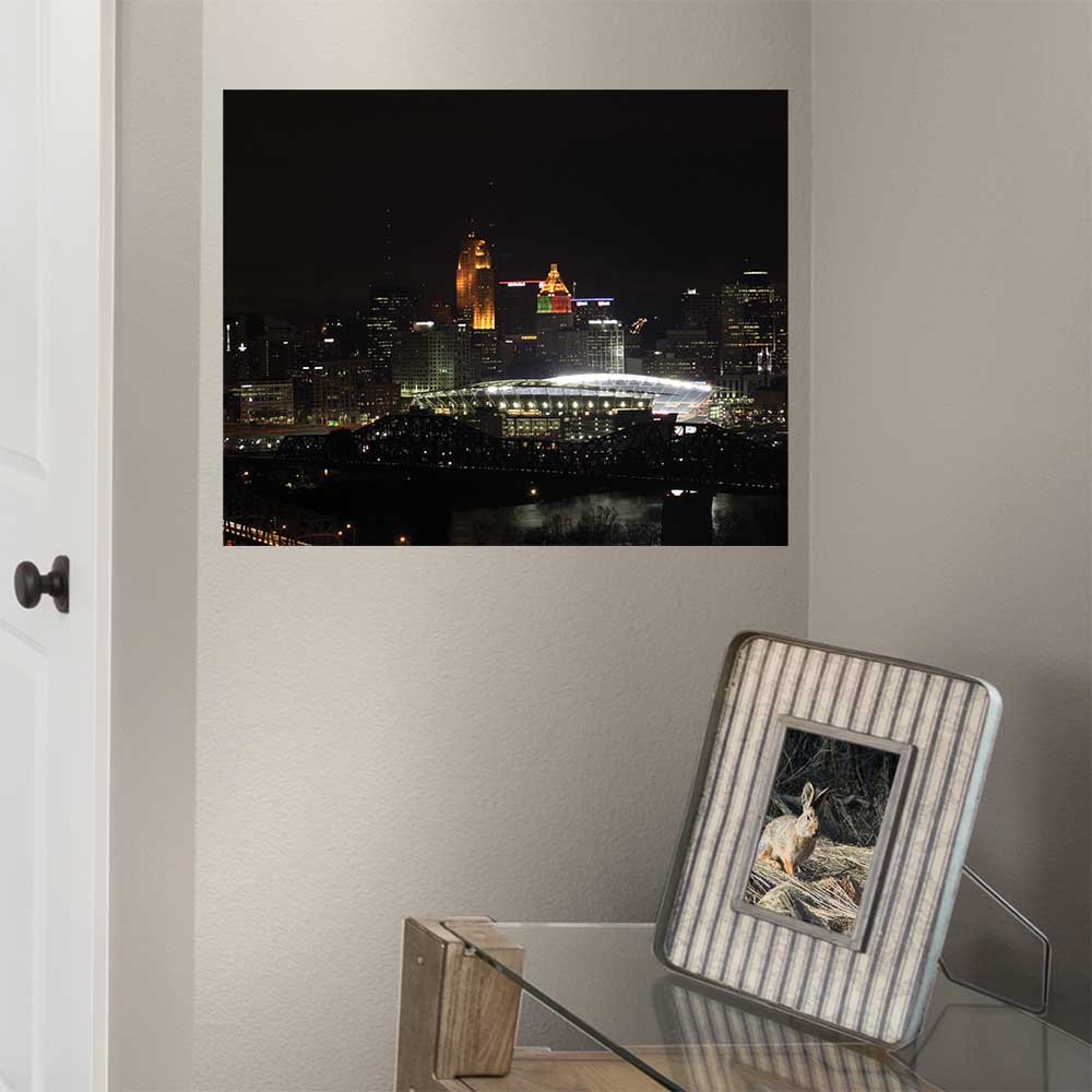 19x24 inch Paul Brown Stadium Poster Displayed on Wall
