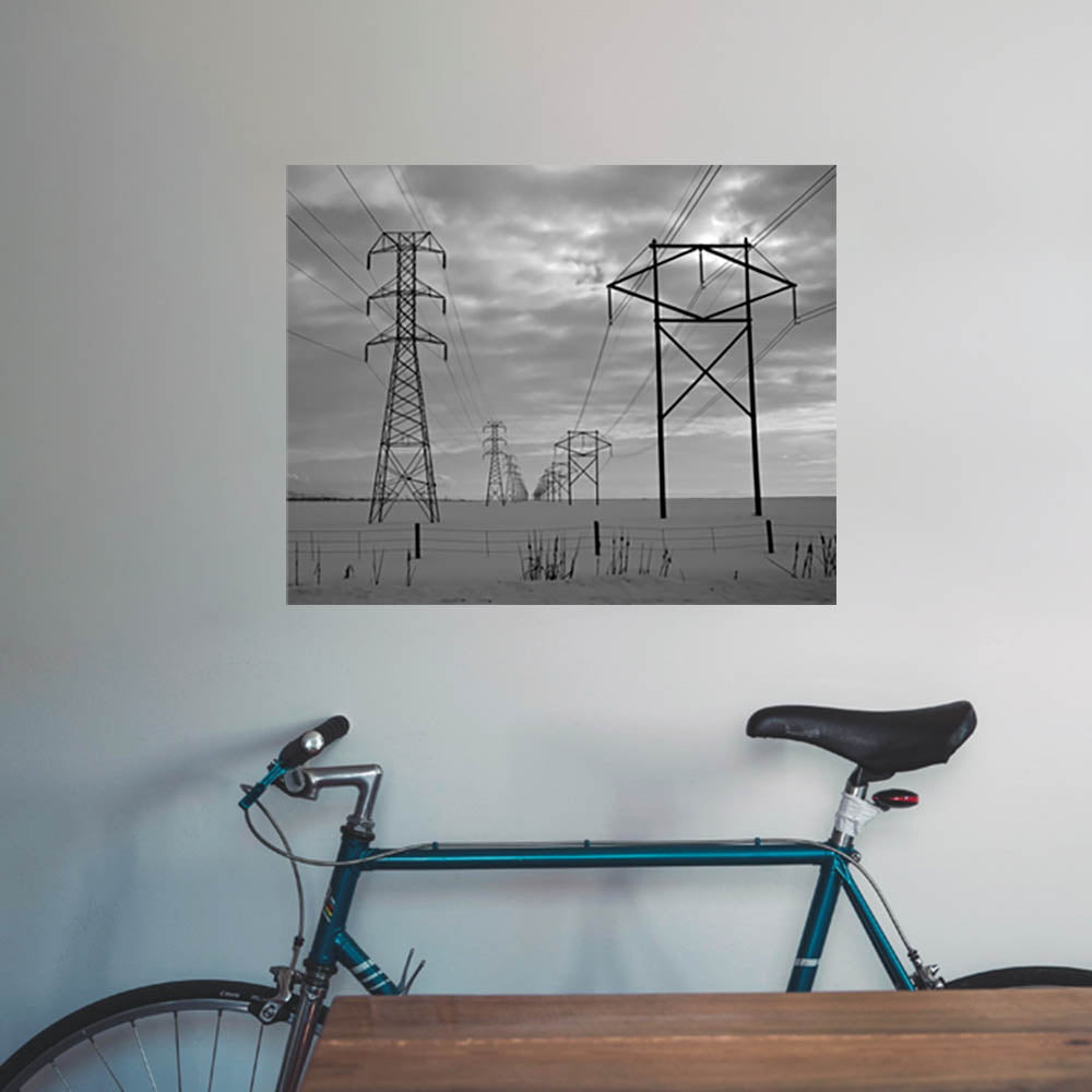 19x24 inch Power Lines Decal Installed on Wall