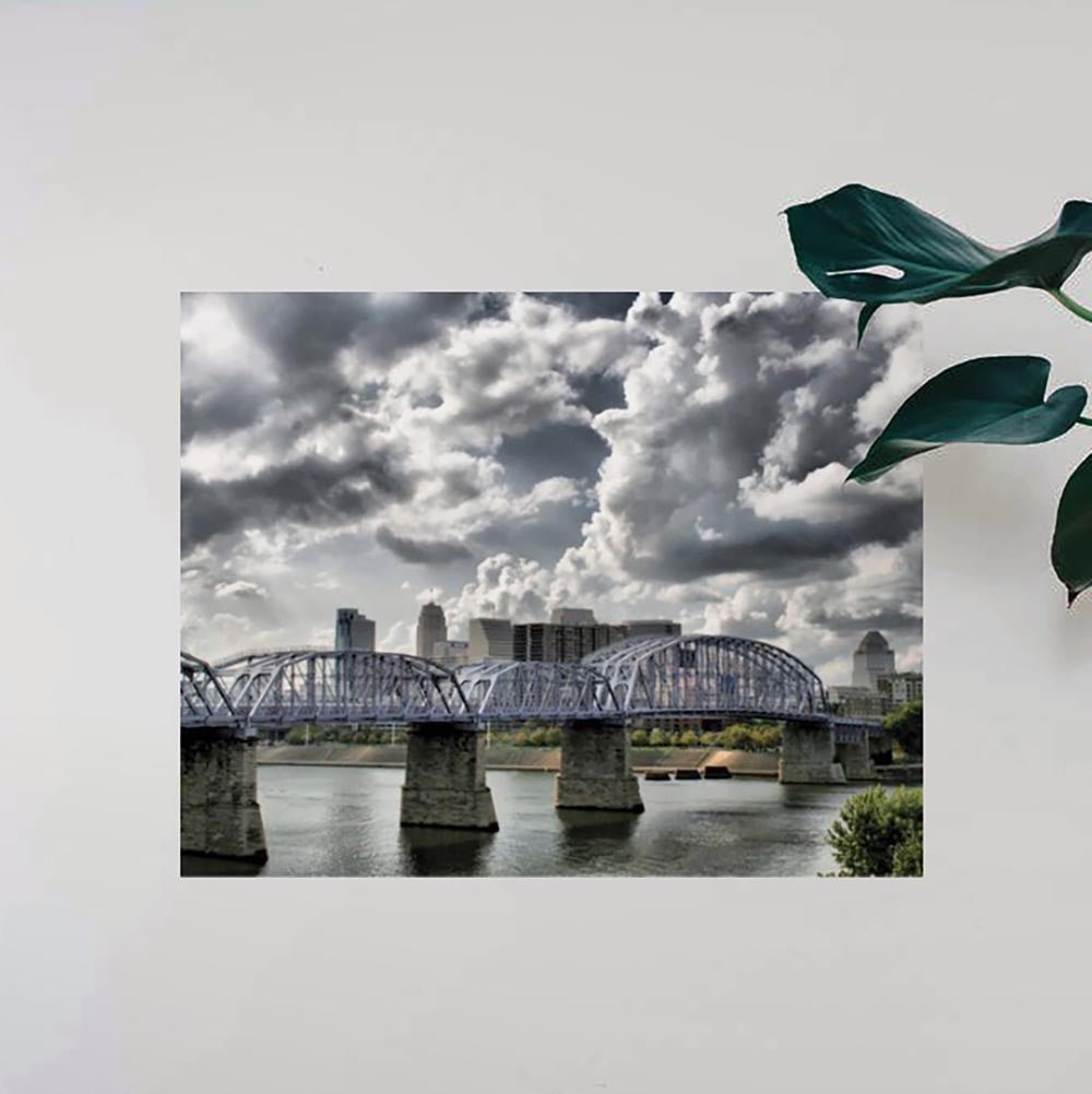 19x24 inch Purple Bridge Poster Displayed on Wall