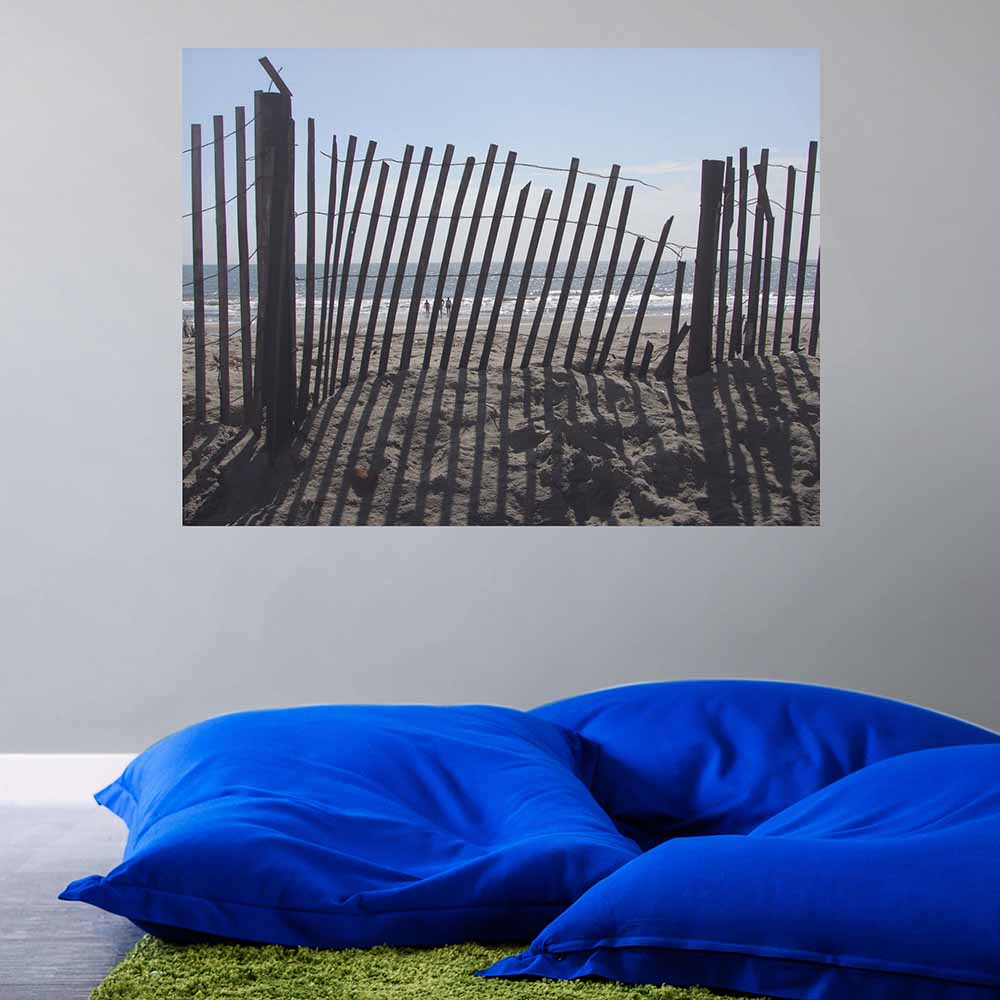 24 inch Beach Fence Poster Displayed on Wall