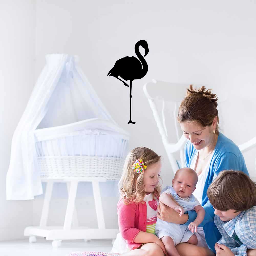 24 inch Black Flamingo Silhouette Wall Decal Installed in Nursery