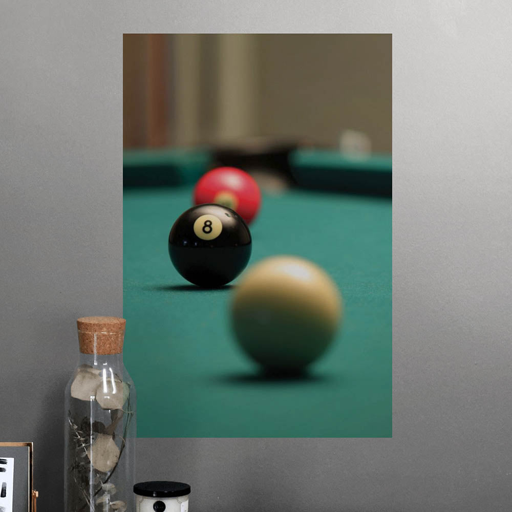 16x24 inch Behind the Eight Ball Decal Installed on Wall