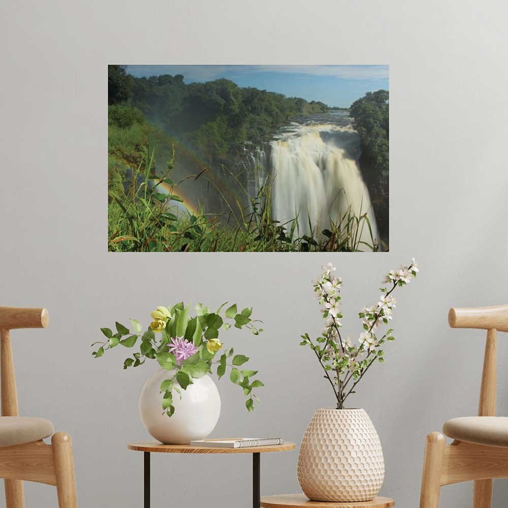 16x24 inch Devil's Cataract Waterfall Decal Installed Between Chairs