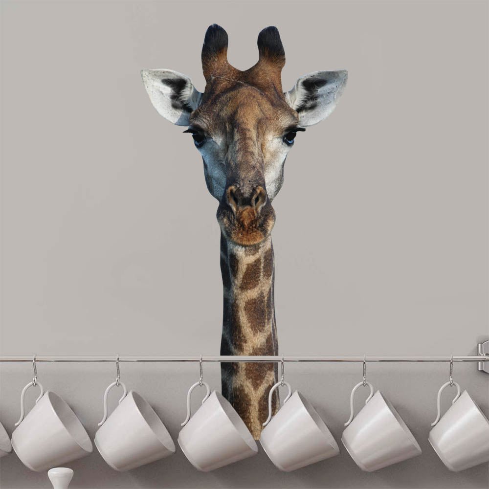12x24 inch Die-Cut Giraffe Decal Installed in Kitchen