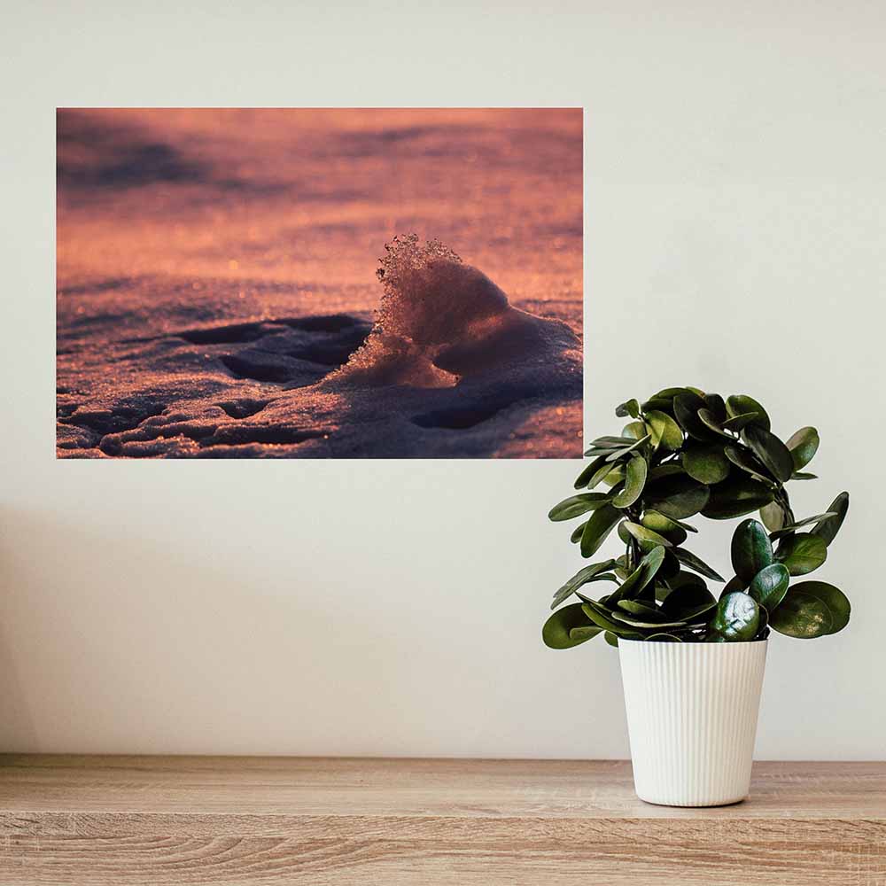 16x24 inch Ice Wave Poster Displayed Above Shelf