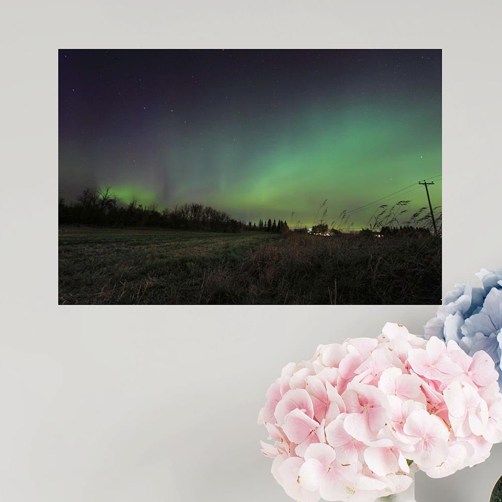 16x24 inch Northern Lights Poster Displayed on Wall