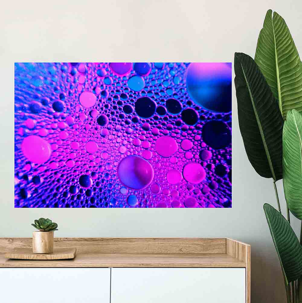 16x24 inch Pink Oil Poster Displayed Above Cabinet