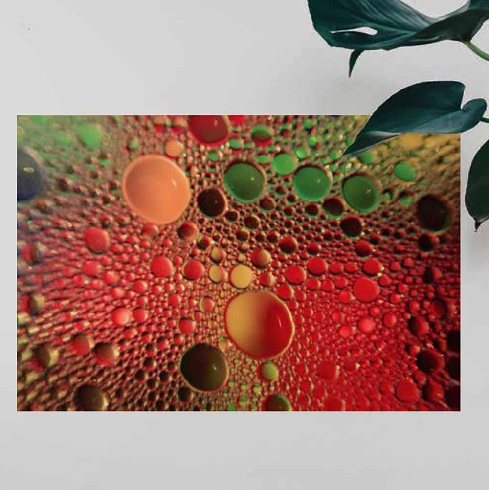 16x24 inch Red Oil Decal Installed on Wall