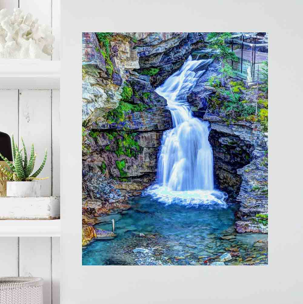 24 inch Painterly Waterfall Displayed on Wall
