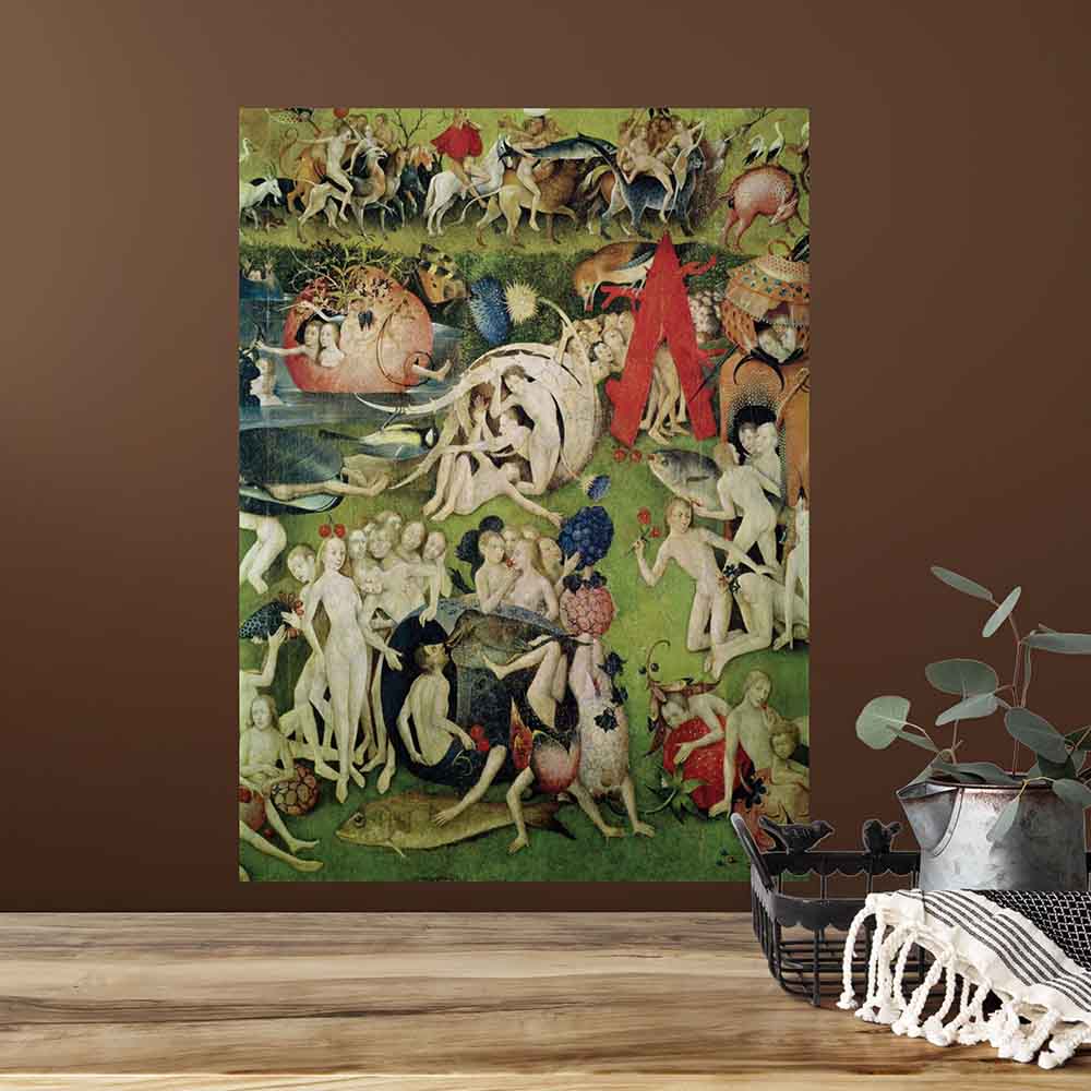 17.5x24 Garden of Earthly Delights Decal Installed Above Table
