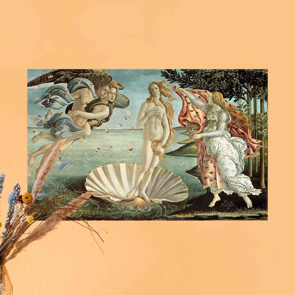 15x24 inch The Birth of Venus Decal Installed on Wall