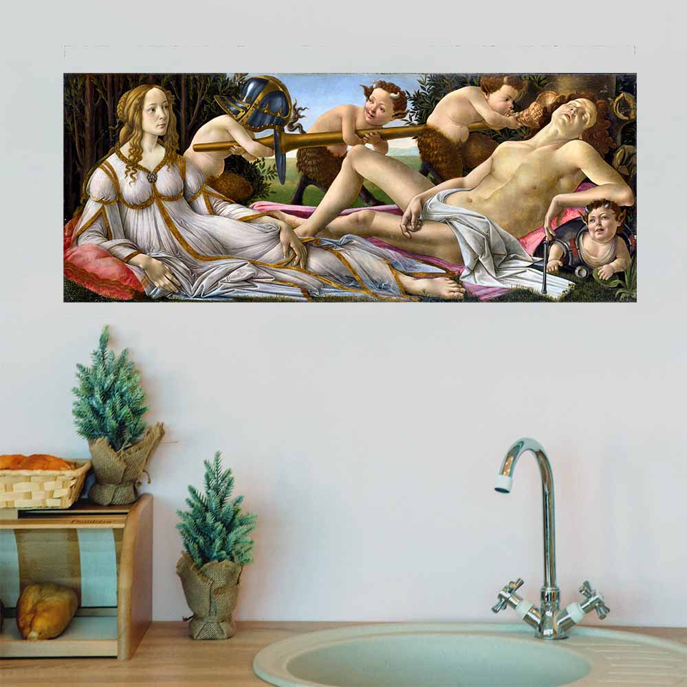 9.5x24 inch Venus and Mars Poster Displayed Above Sink