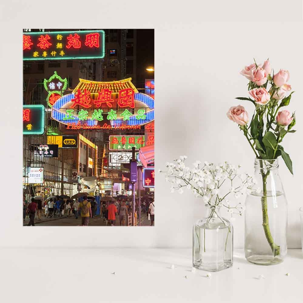 16x24 inch Hong Kong Neon Decal Installed on Wall