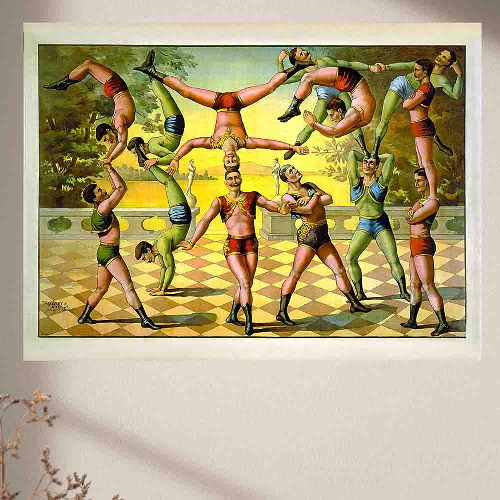 17.5x24 inch Acrobats Poster Displayed on Wall