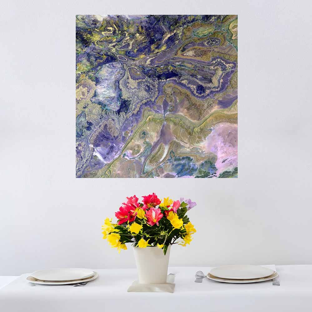 24x24 inch Atlas Satellite Decal Installed Above Table