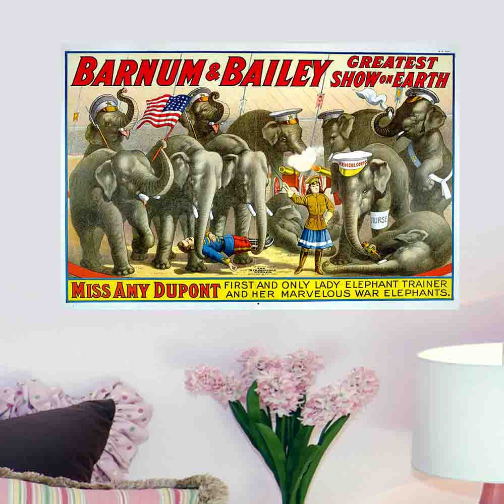 16x24 inch Amy Dupont Poster Displayed Above Nightstand