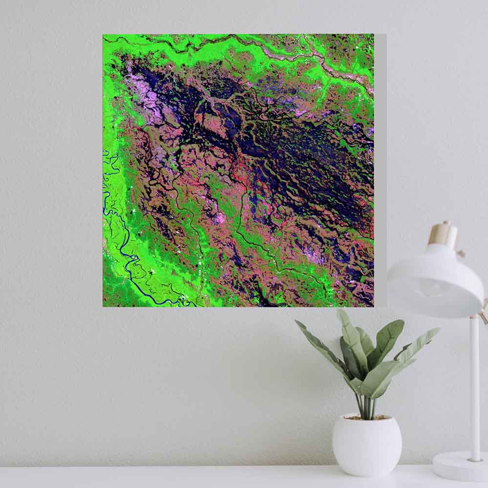 24x24 inch Demini Satellite Decal Installed on Wall