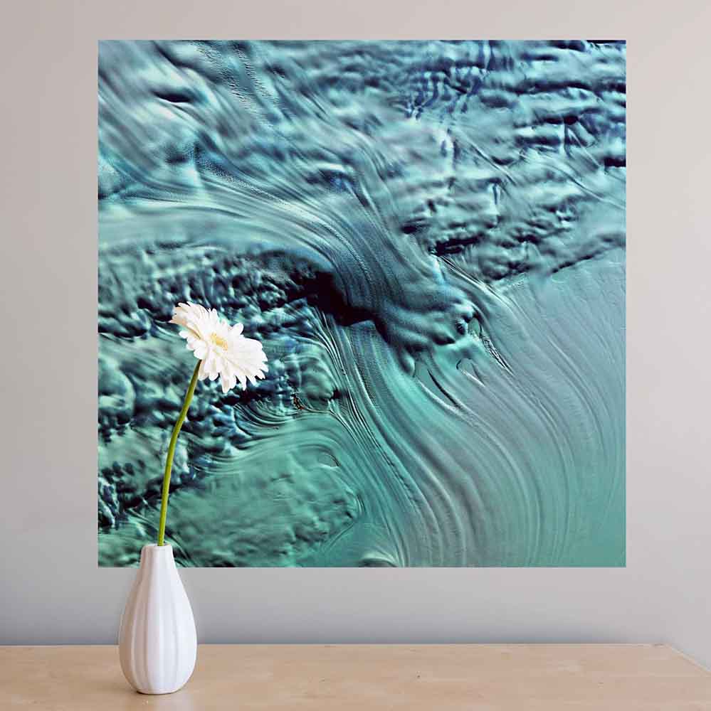 24x24 inch Icefall Satellite Decal Installed Above Counter