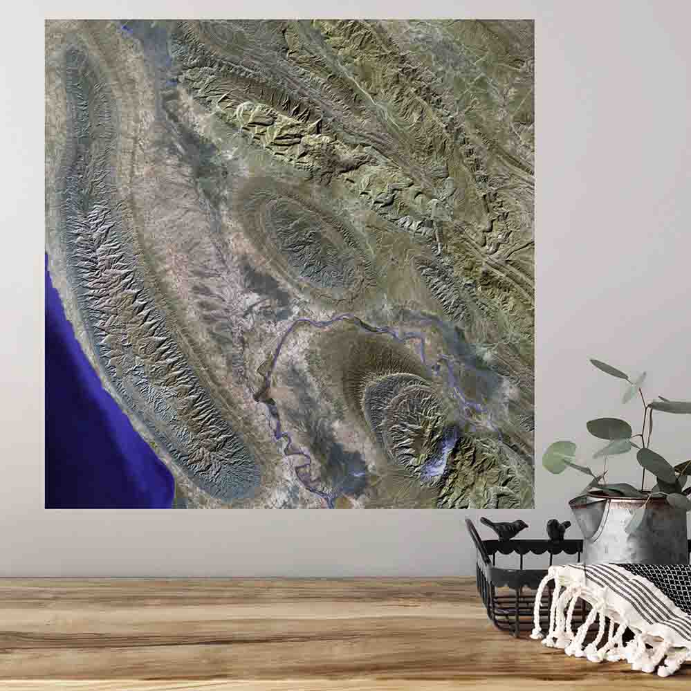 24x24 inch Iran Satellite Decal Installed Above Table