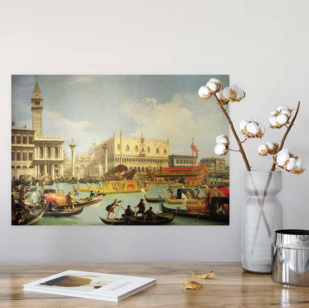 16.5x24 Betrothal of the Venetian Doge Poster Displayed Above Table