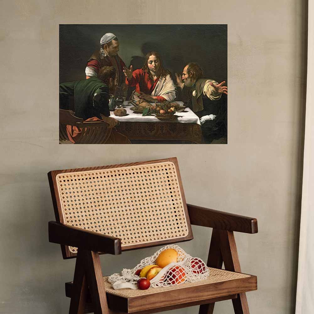 24 inch The Supper at Emmaus Poster Displayed by Chair