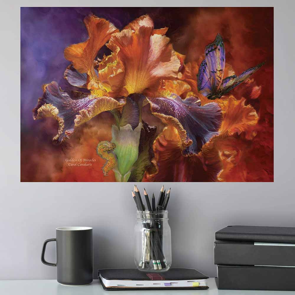 16.5x24 inch Goddess Of Miracles Decal Installed Above Desk